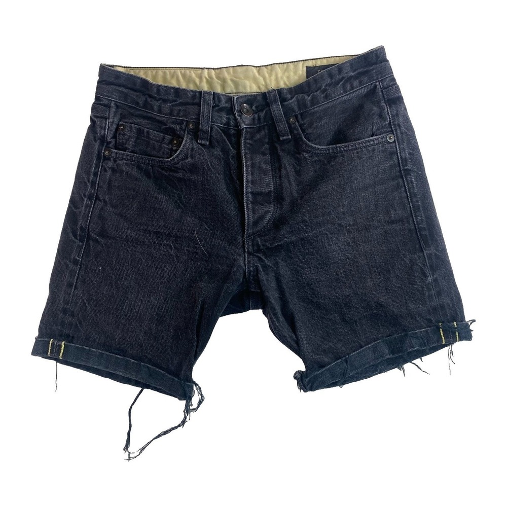 Rag Saint Laurent & Bone Black Denim Jorts Women's Size 27 Button Fly Cutoff US